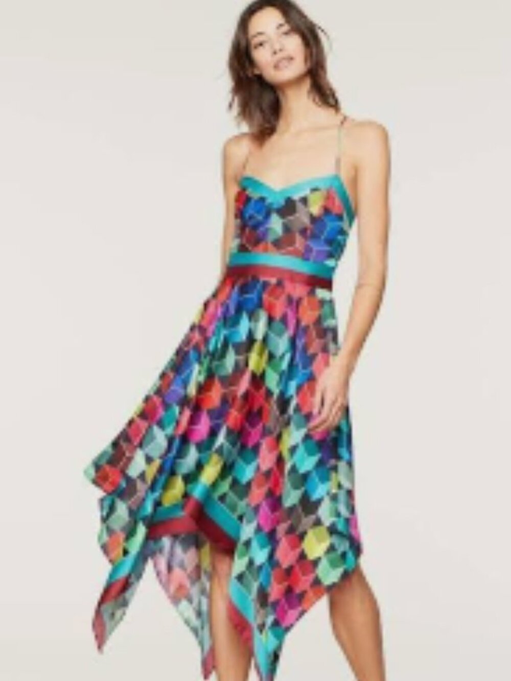 ✨ NWT MILLY "3D Cube" Handkerchief Hem Dress - S/S 2019 - Size 10✨